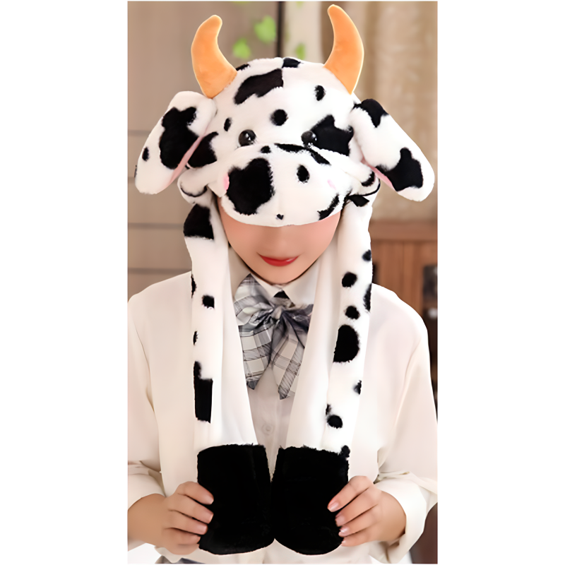 Chapeau Bonnet Vache avec les oreilles qui bougent